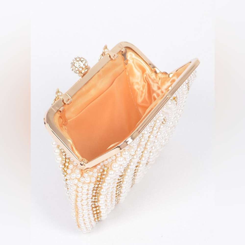 Freshwater Pearl Top Handle Evening Bag - Picture 3 of 4